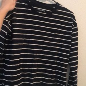 Everlane box cut pocket long sleeve XS stripe